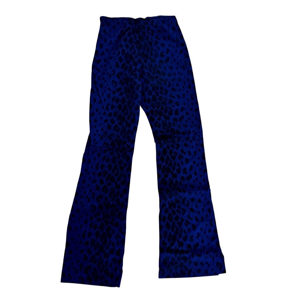 AMAZING Guess Collection Y2K VTG Navy Black Animal Print Silk Pants Women's Sz 2 - Picture 5 of 5
